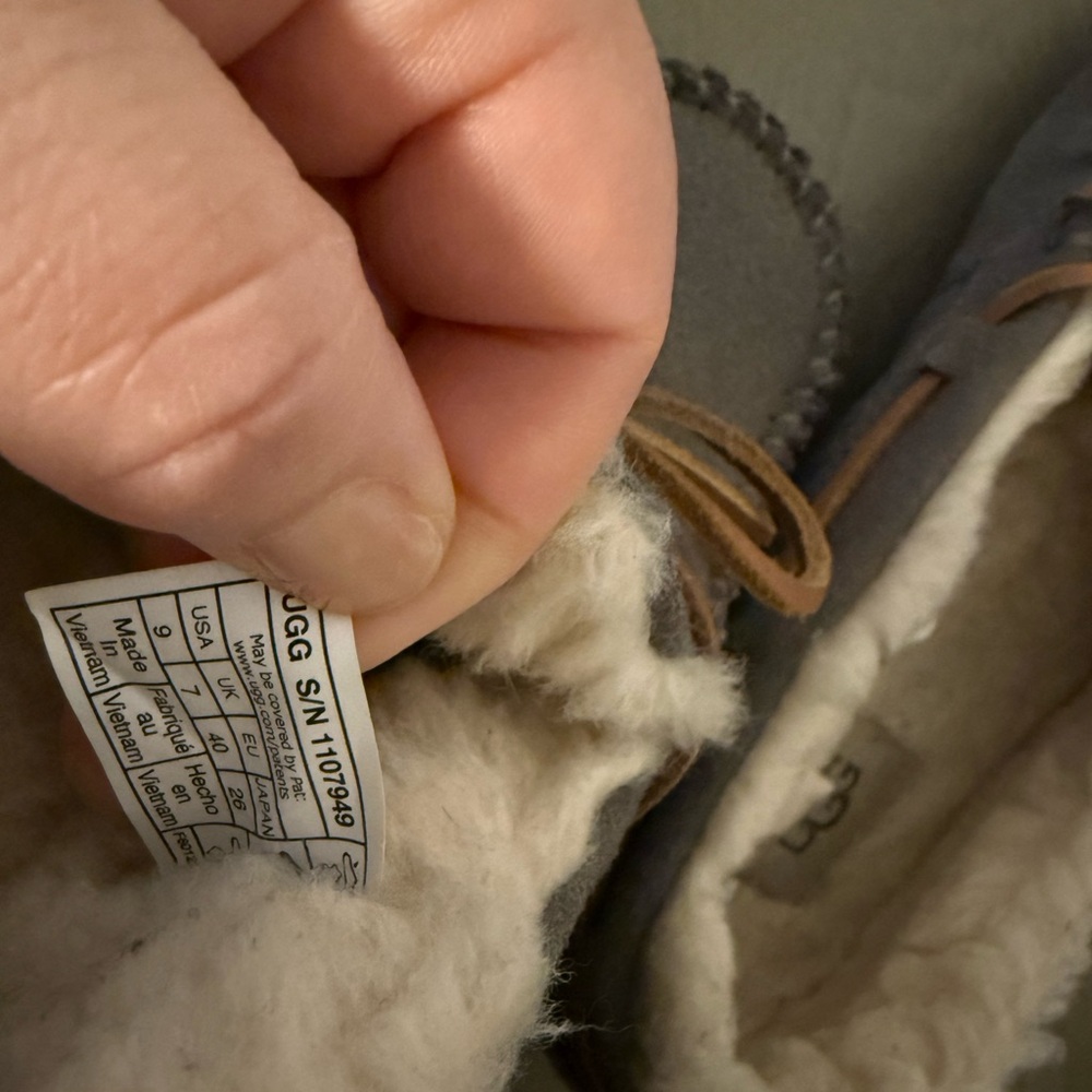 UGG Gray Suede Moccasin Slippers - Picture 4 of 4
